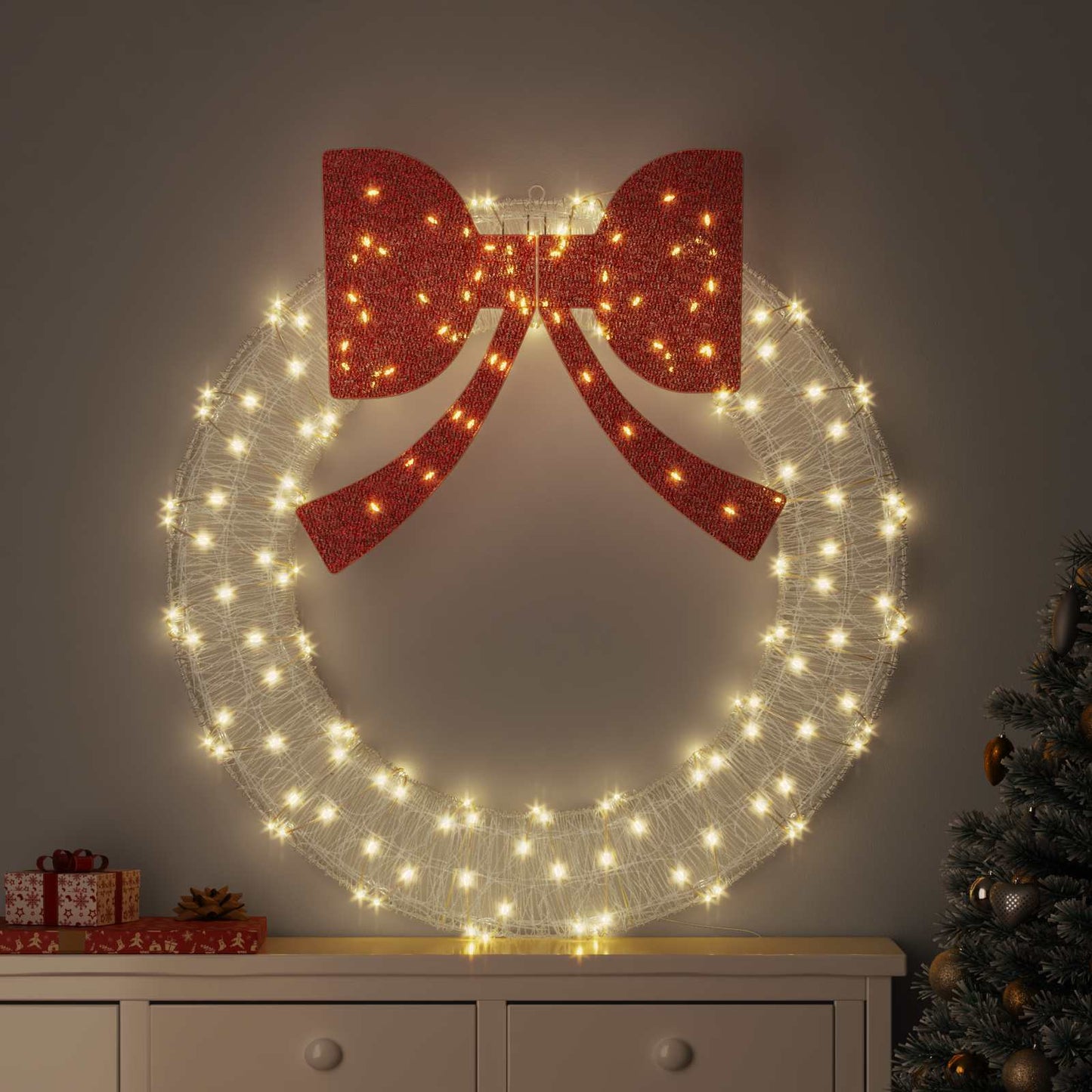 Krans 150 LED'er Varm hvid 120 cm Akryl