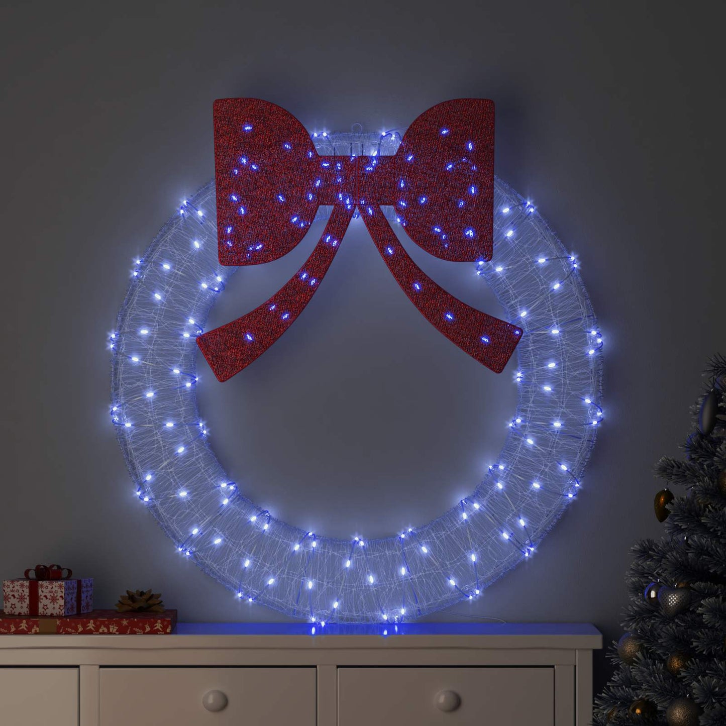 Krans 150 LED'er Blå 120 cm Akryl
