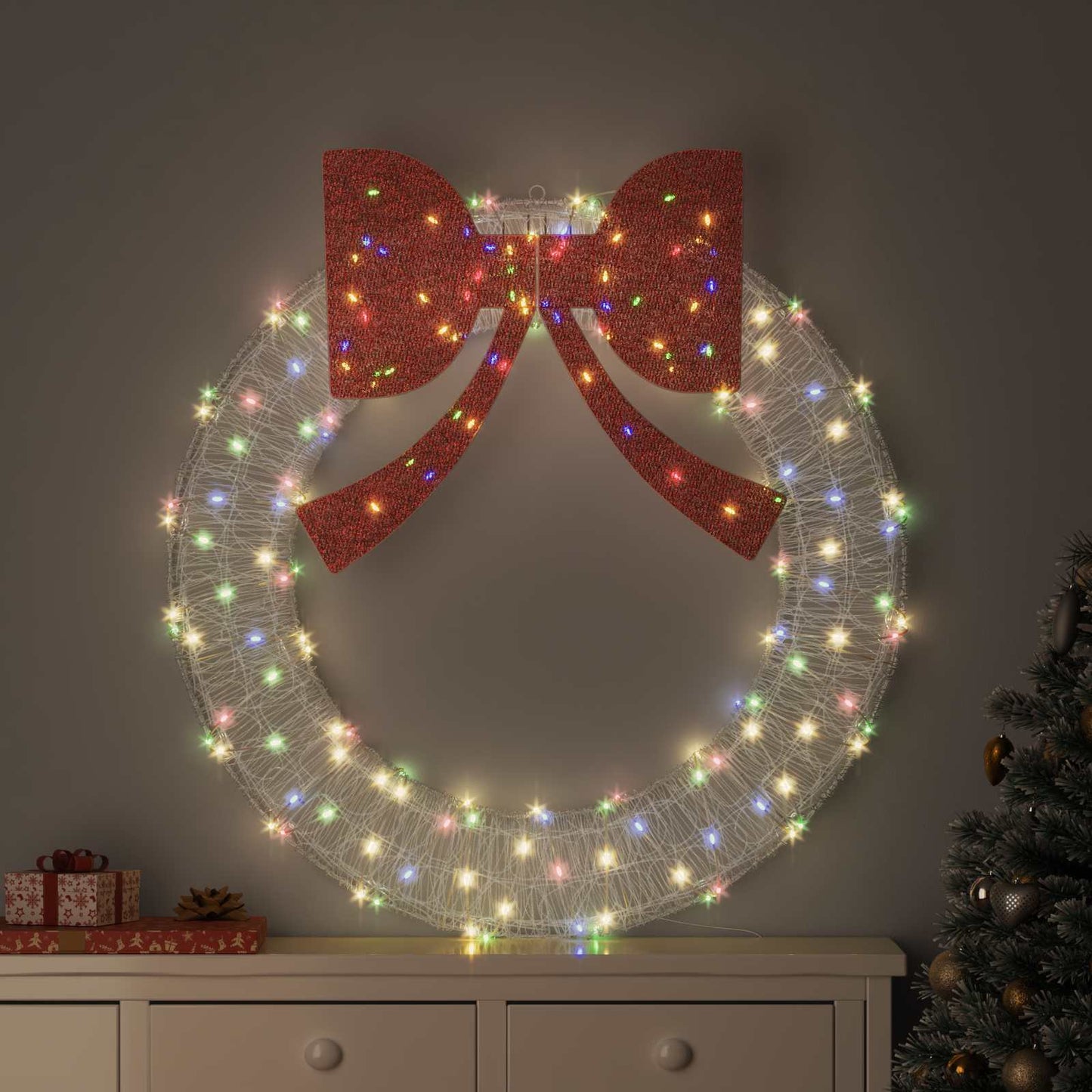 Krans 150 LED'er Flerfarvet 120 cm Akryl