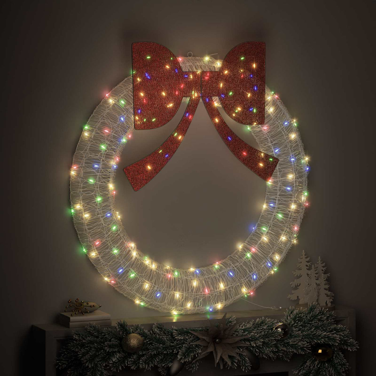 Krans 150 LED'er Flerfarvet 120 cm Akryl