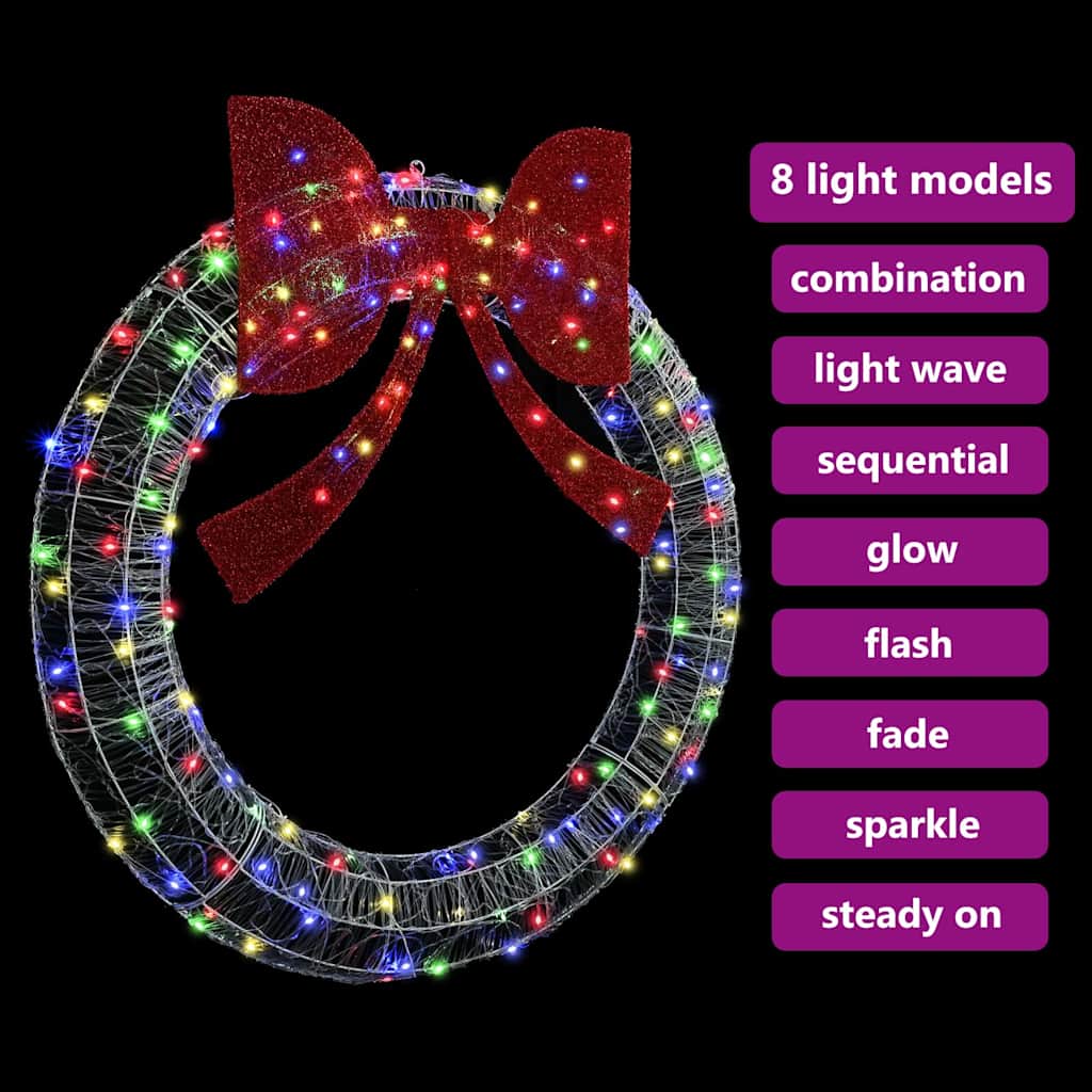 Krans 150 LED'er Flerfarvet 120 cm Akryl
