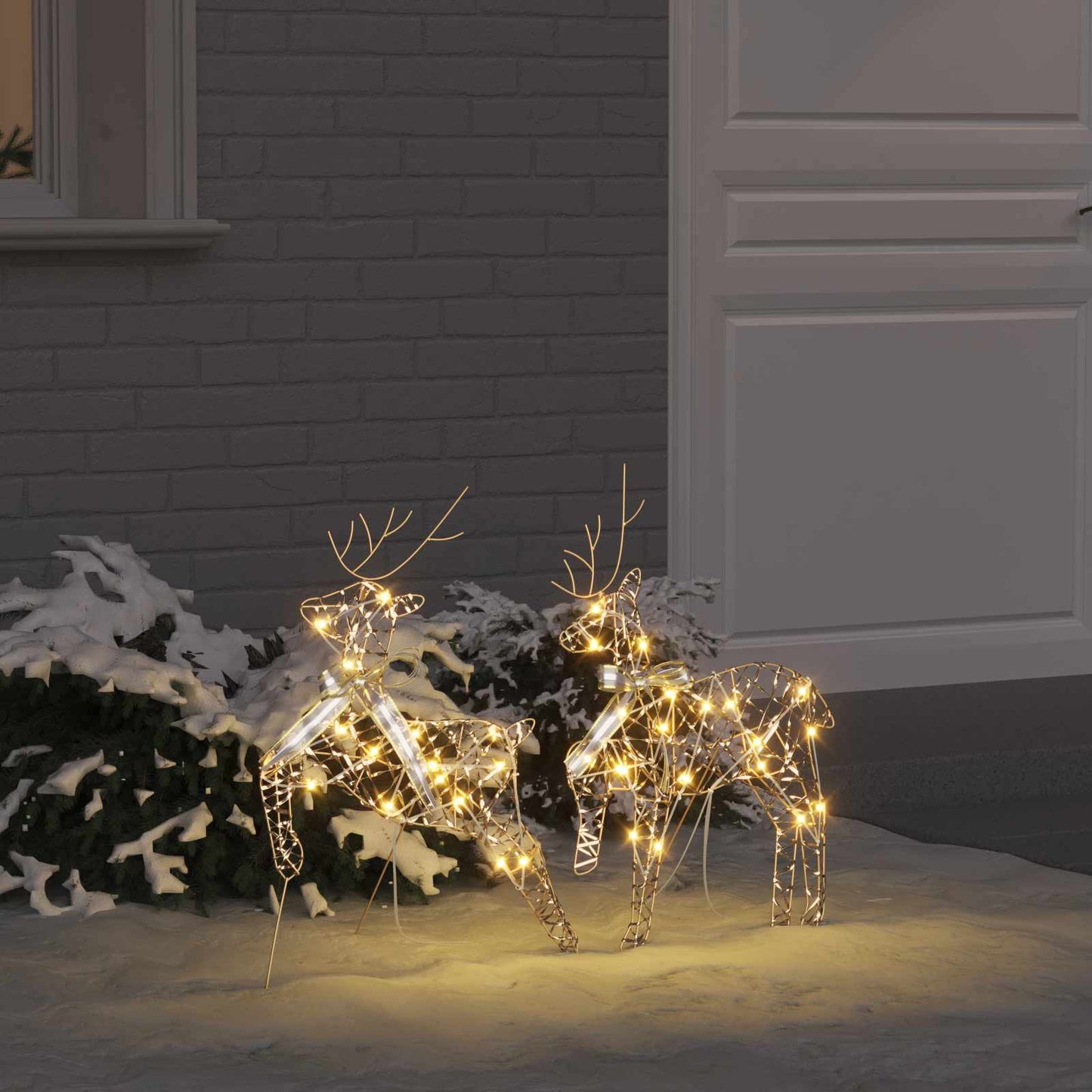 LED Rensdyr 2 stk. 40 LED'er Varm hvid 44 x 18 x 65,5 cm PET
