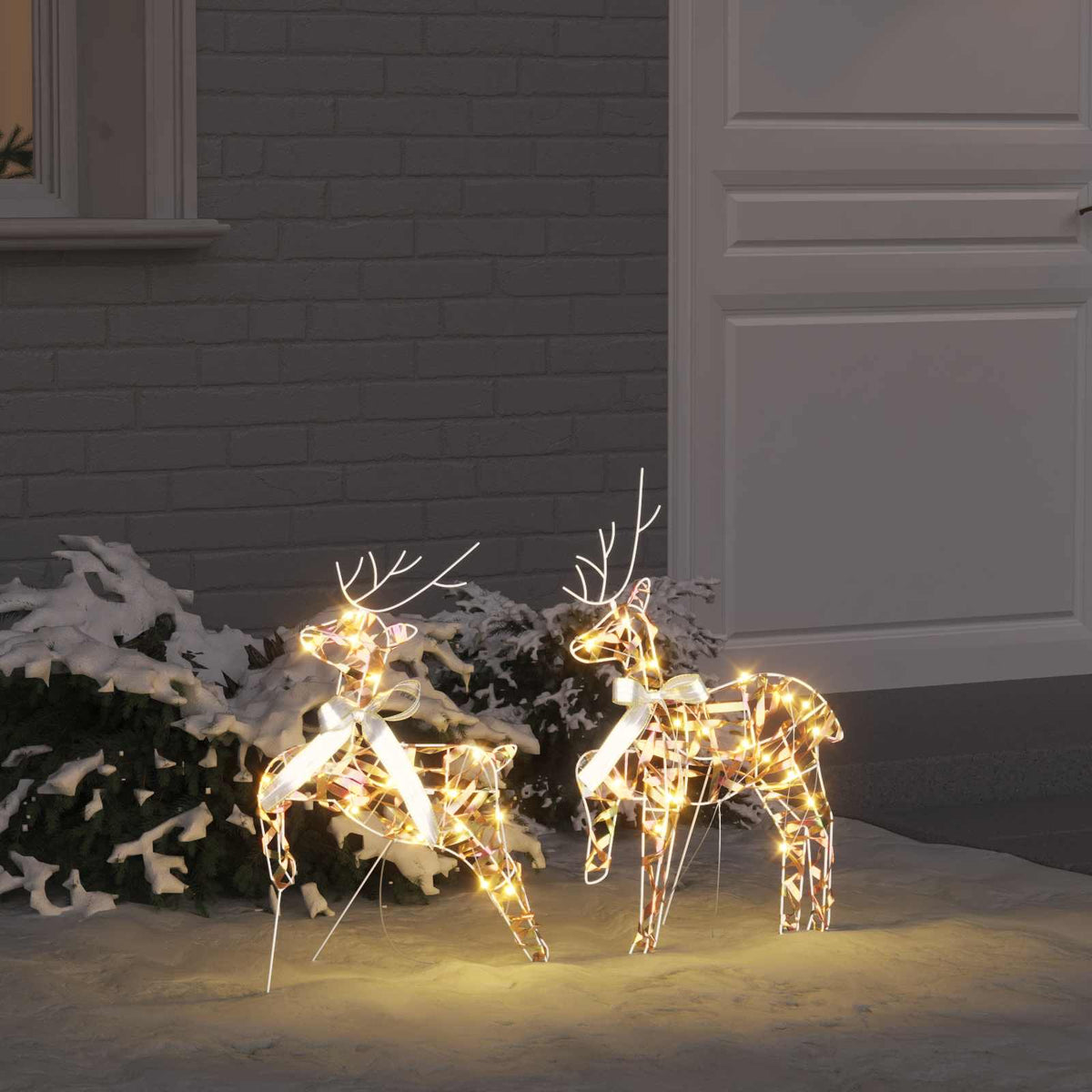 LED Rensdyr 2 stk. 40 LED'er Varm hvid 44 x 18 x 65,5 cm PET