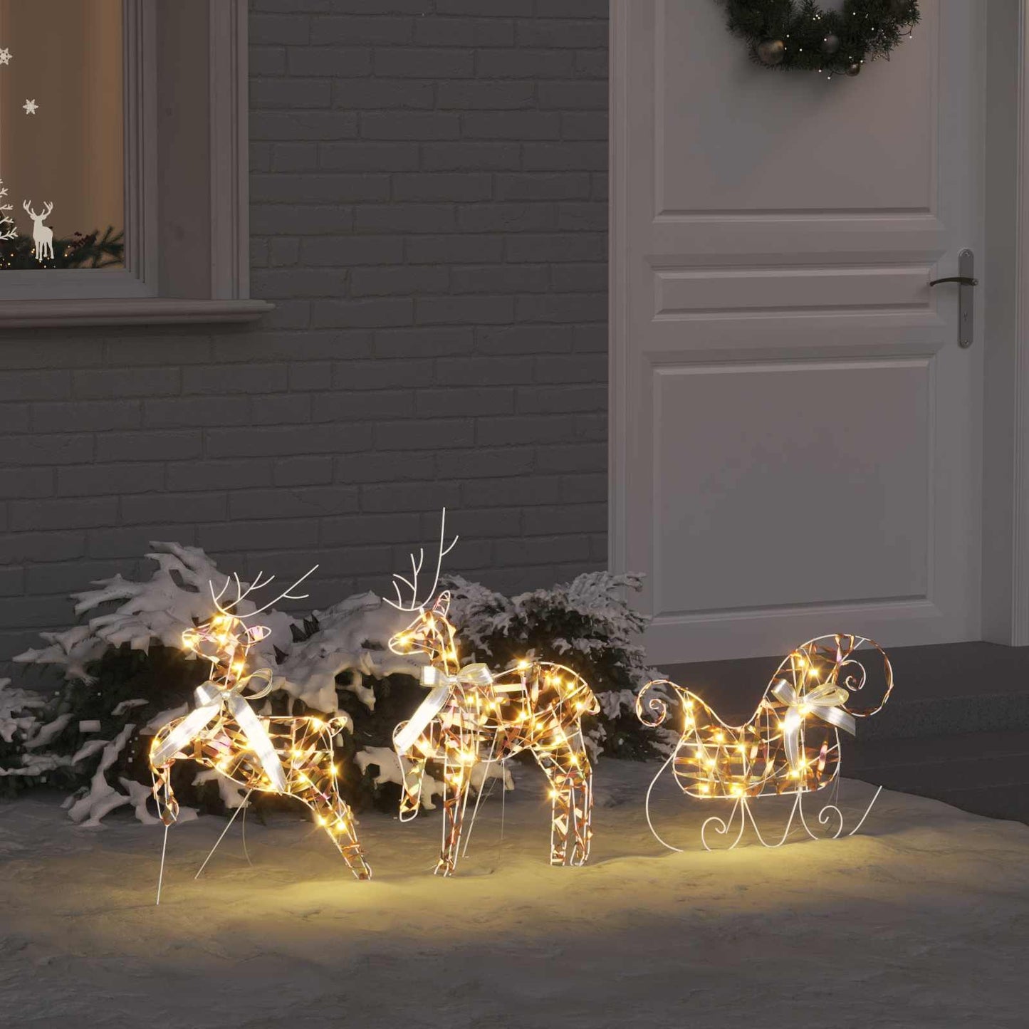 LED Rensdyr 3 stk. 60 LED'er Varm hvid 44 x 18 x 65,5 cm PET