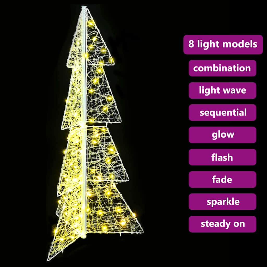 Juletræ 100 LED'er Varm hvid 120 cm Akryl