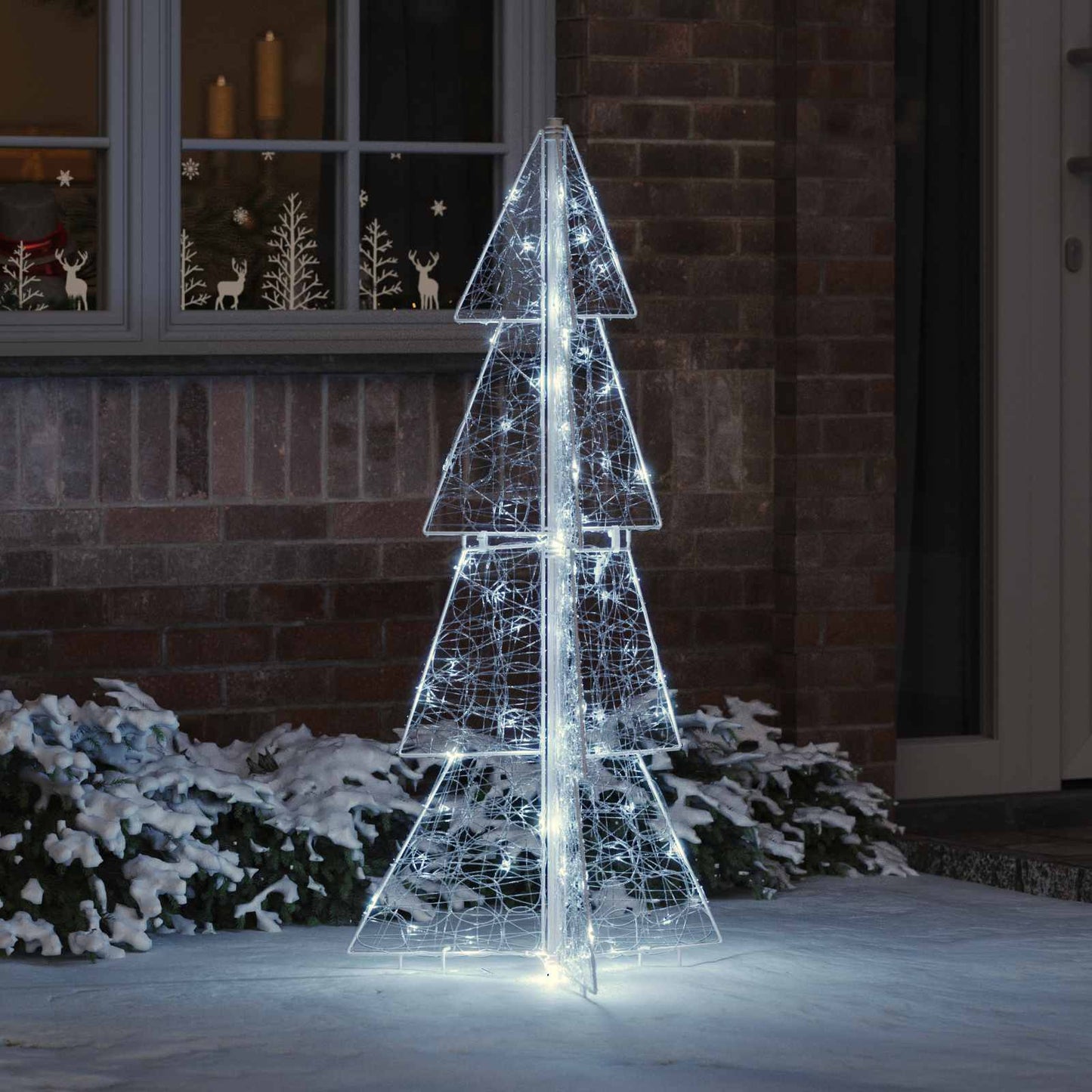 Juletræ 100 LED'er Kold Hvid 120 cm Akryl