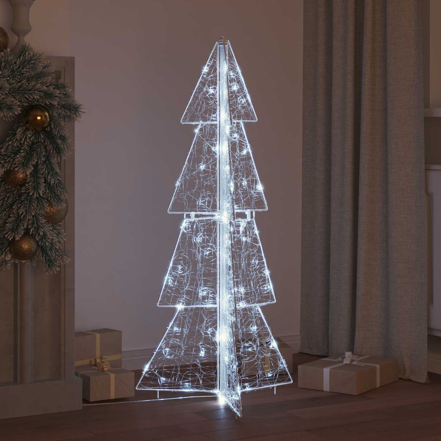 Juletræ 100 LED'er Kold Hvid 120 cm Akryl