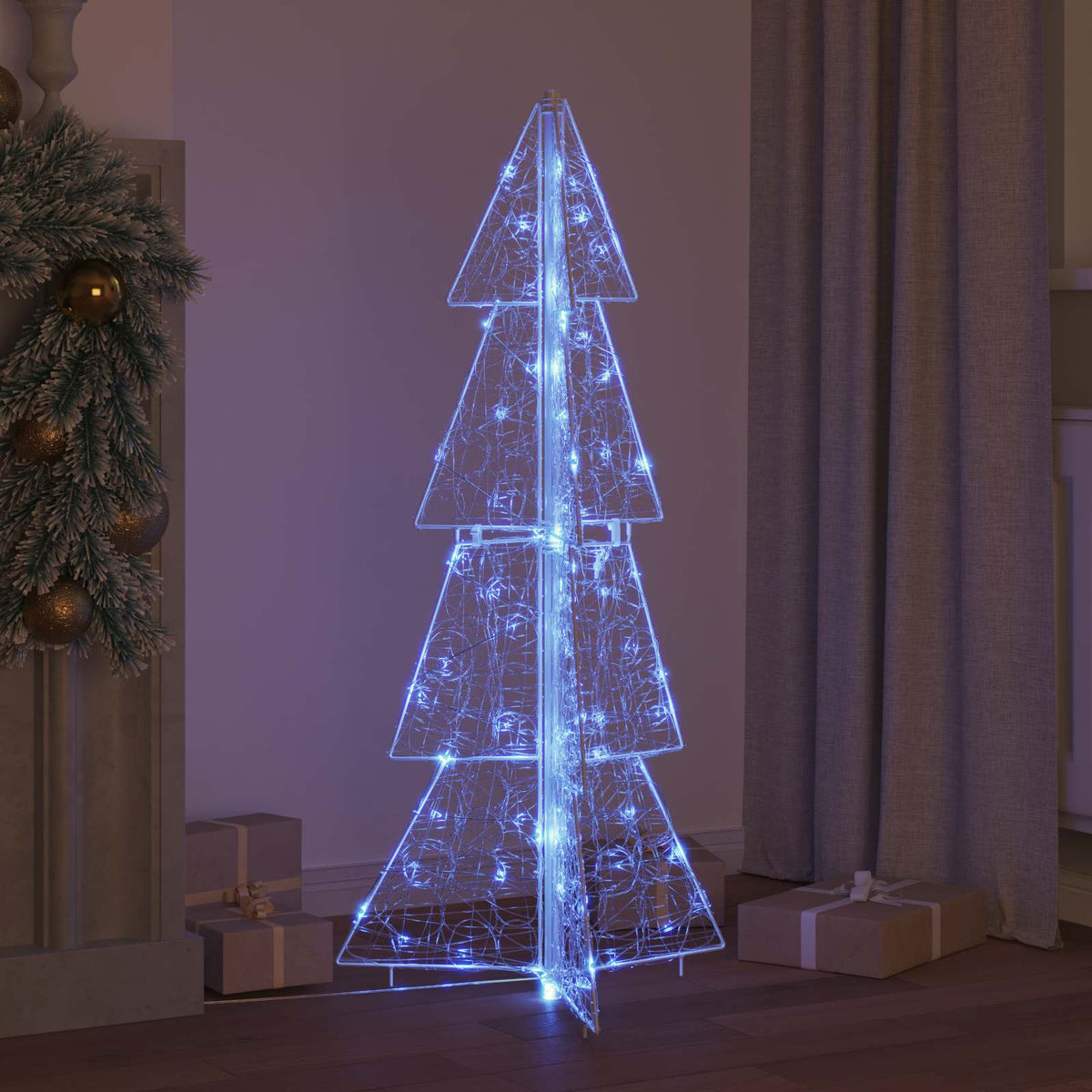 Juletræ 100 LED'er Blå 120 cm Akryl