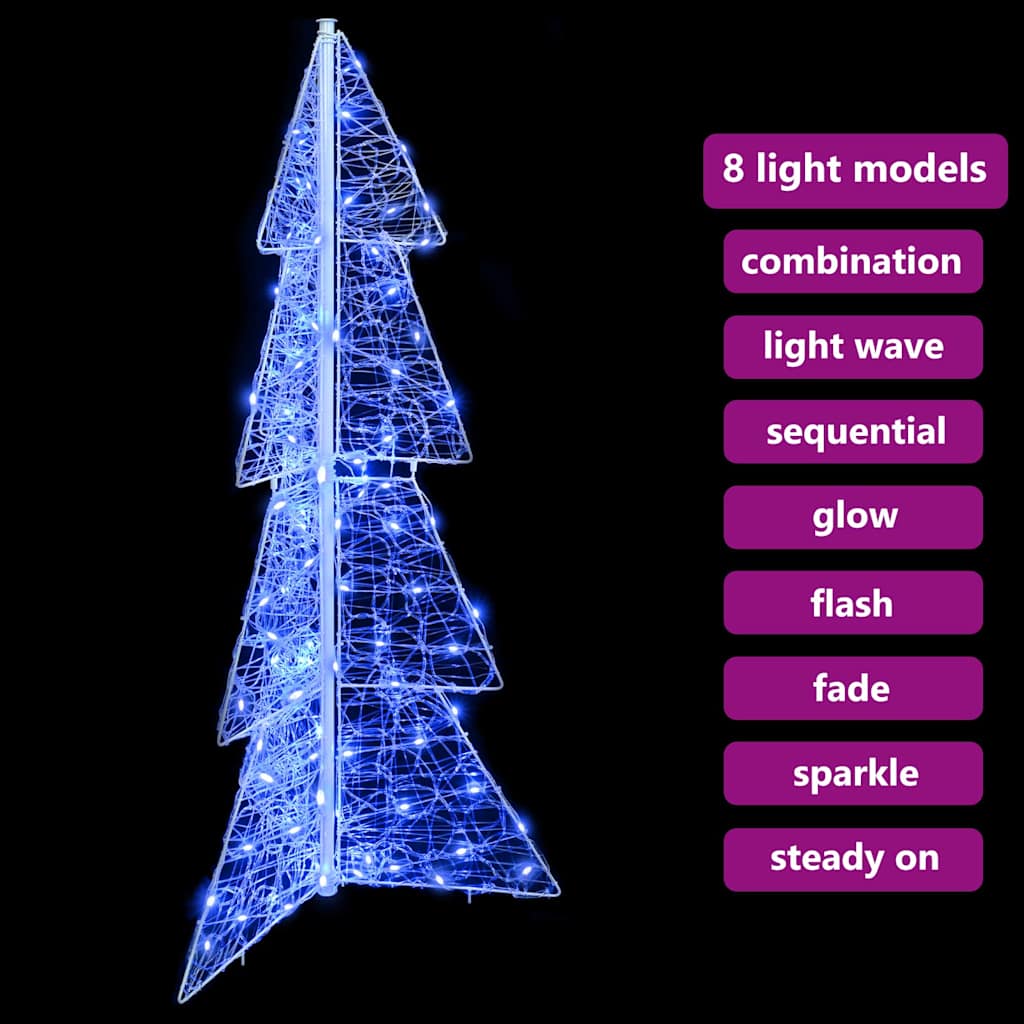 Juletræ 100 LED'er Blå 120 cm Akryl