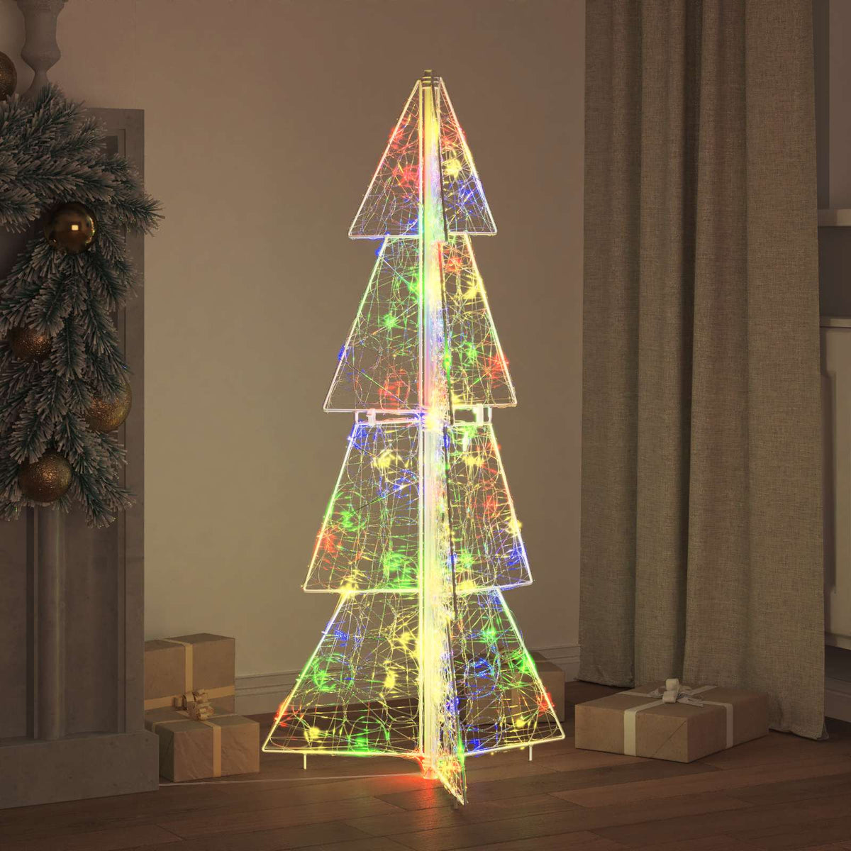 Juletræ 100 LED'er Flerfarvet 120 cm Akryl