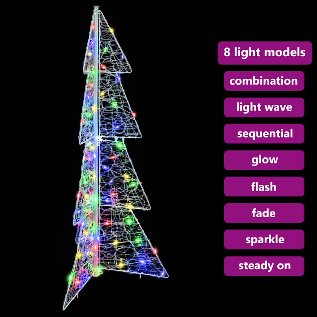 Juletræ 100 LED'er Flerfarvet 120 cm Akryl