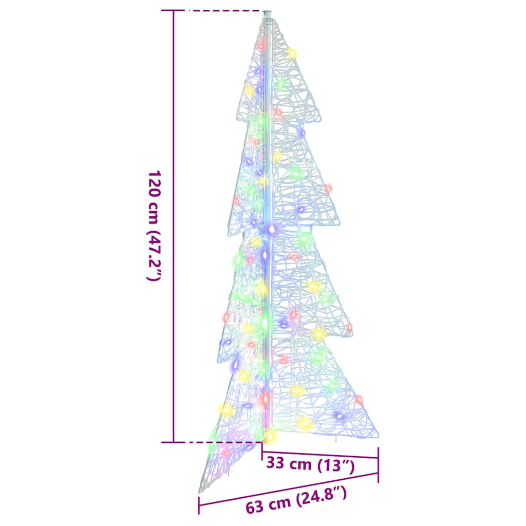 Juletræ 100 LED'er Flerfarvet 120 cm Akryl