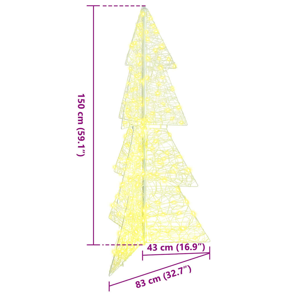 Juletræ 160 LED'er Varm hvid 150 cm Akryl