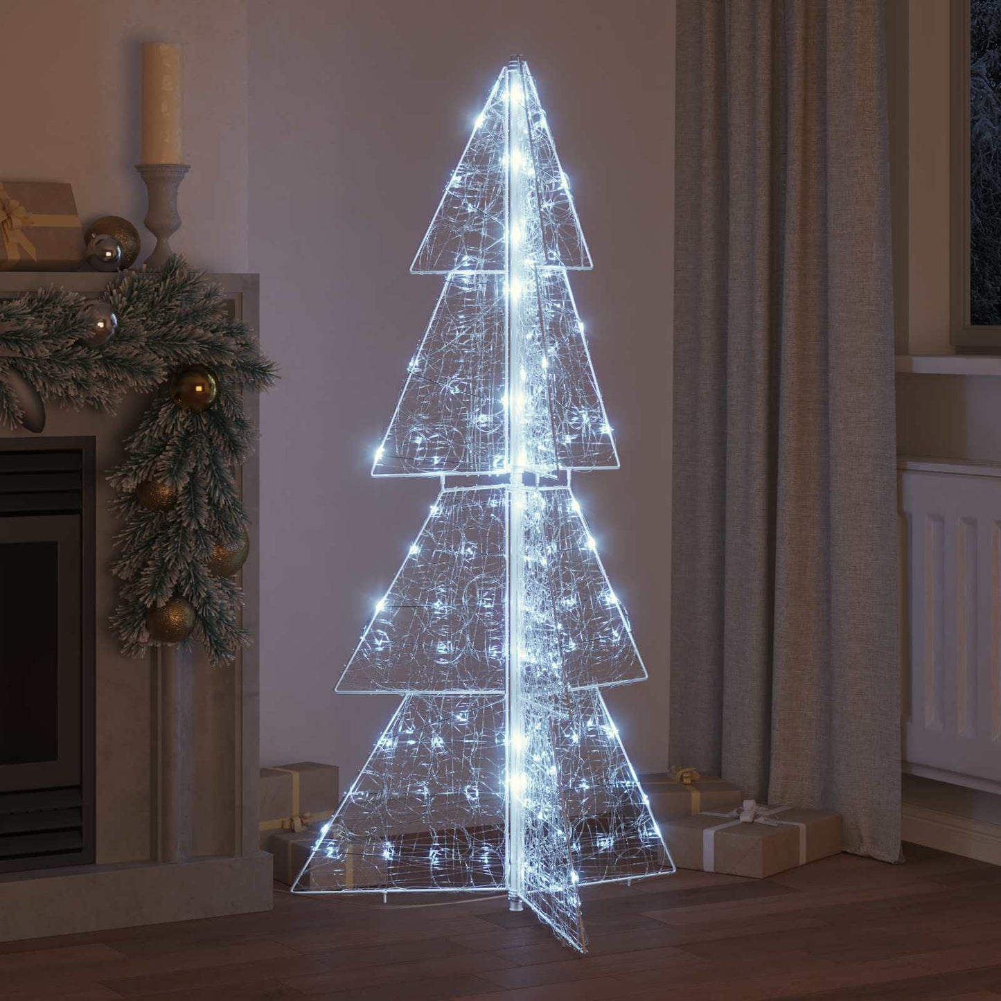 Juletræ 160 LED'er Kold Hvid 150 cm Akryl