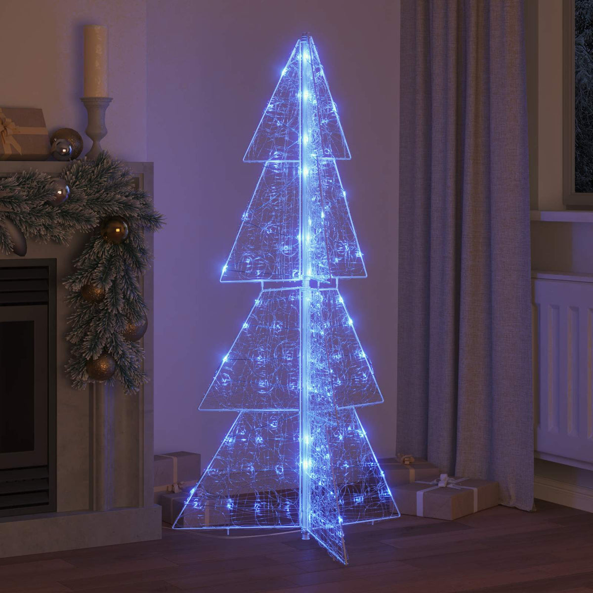 Juletræ 160 LED'er Blå 150 cm Akryl