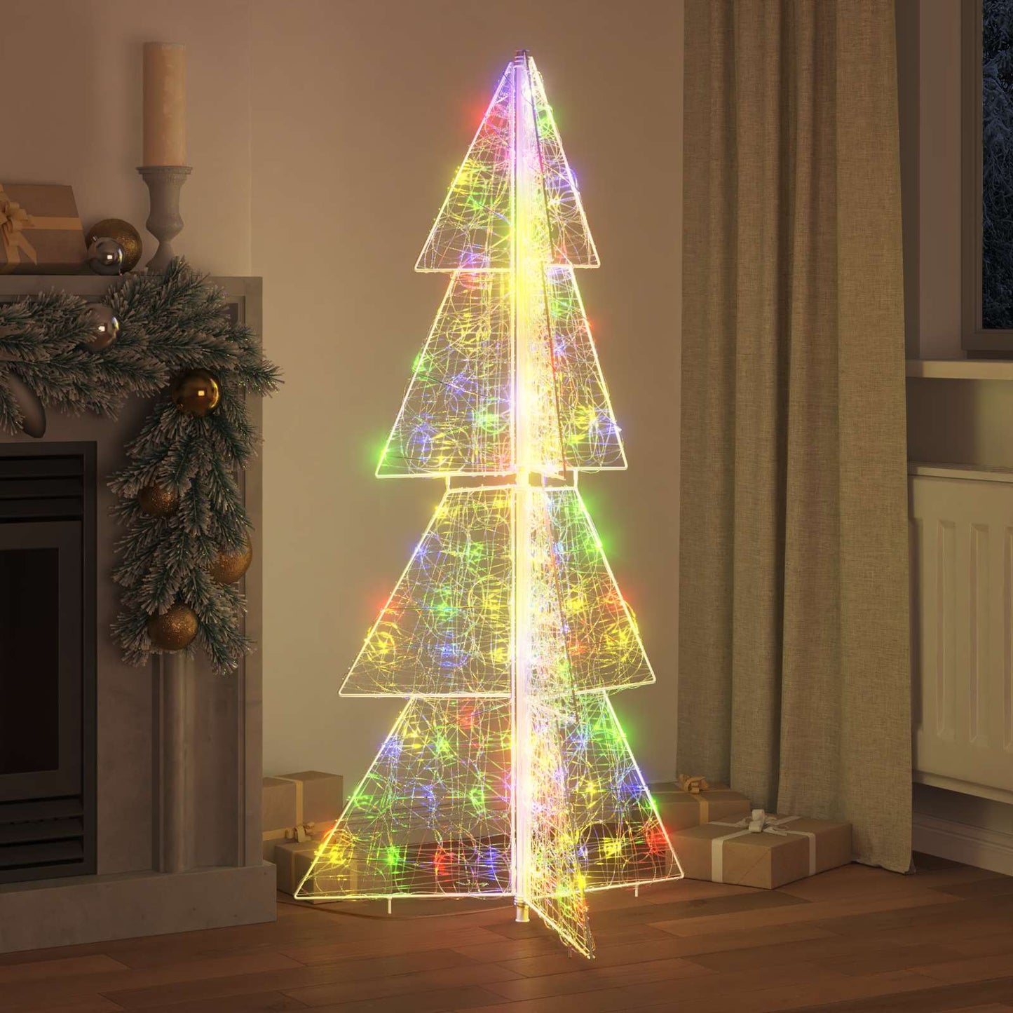 Juletræ 160 LED'er Flerfarvet 150 cm Akryl