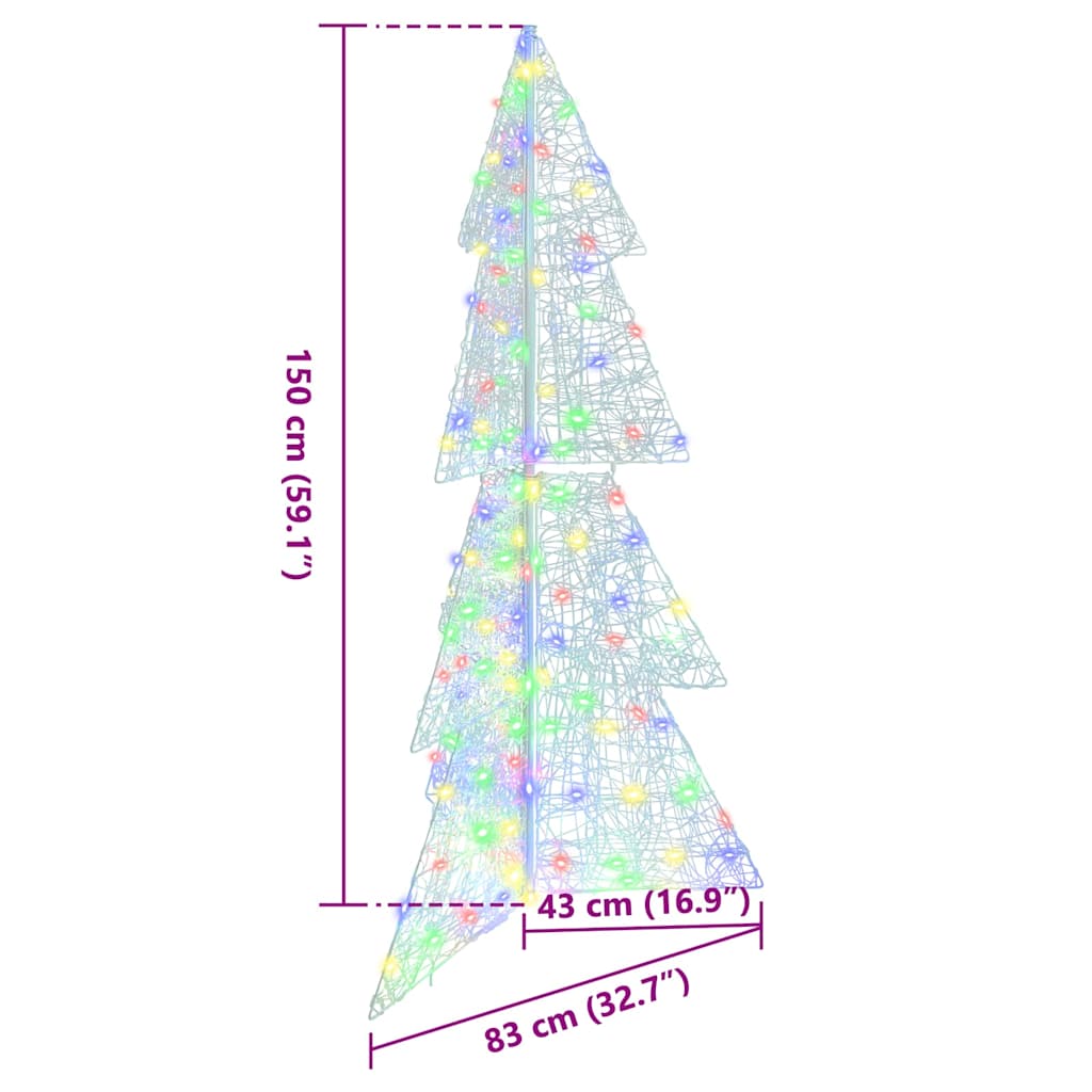 Juletræ 160 LED'er Flerfarvet 150 cm Akryl