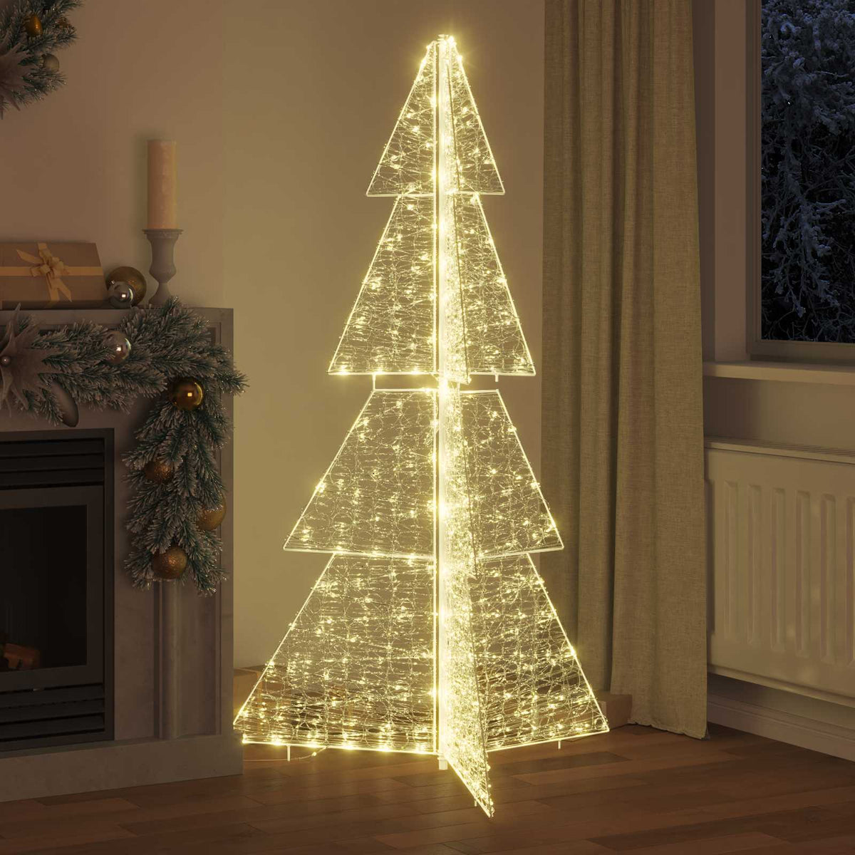 Juletræ 240 LED'er Varm hvid 180 cm Akryl