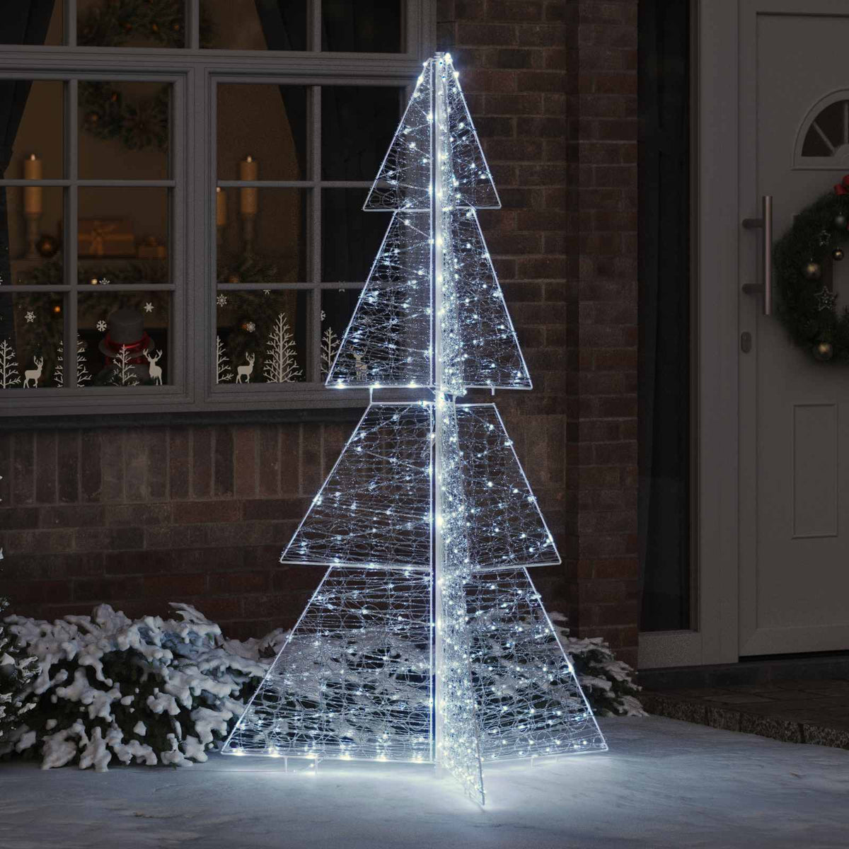Juletræ 240 LED'er Kold Hvid 180 cm Akryl
