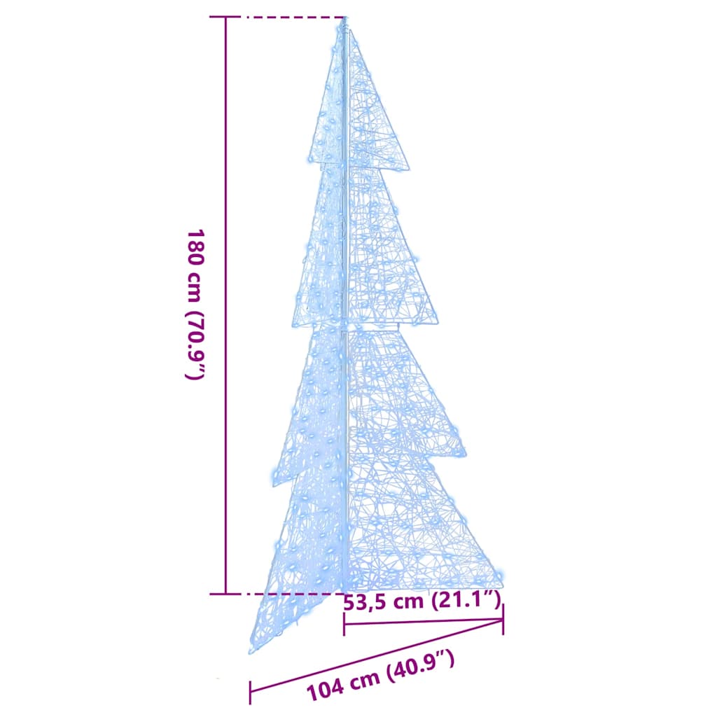 Juletræ 240 LED'er Kold Hvid 180 cm Akryl