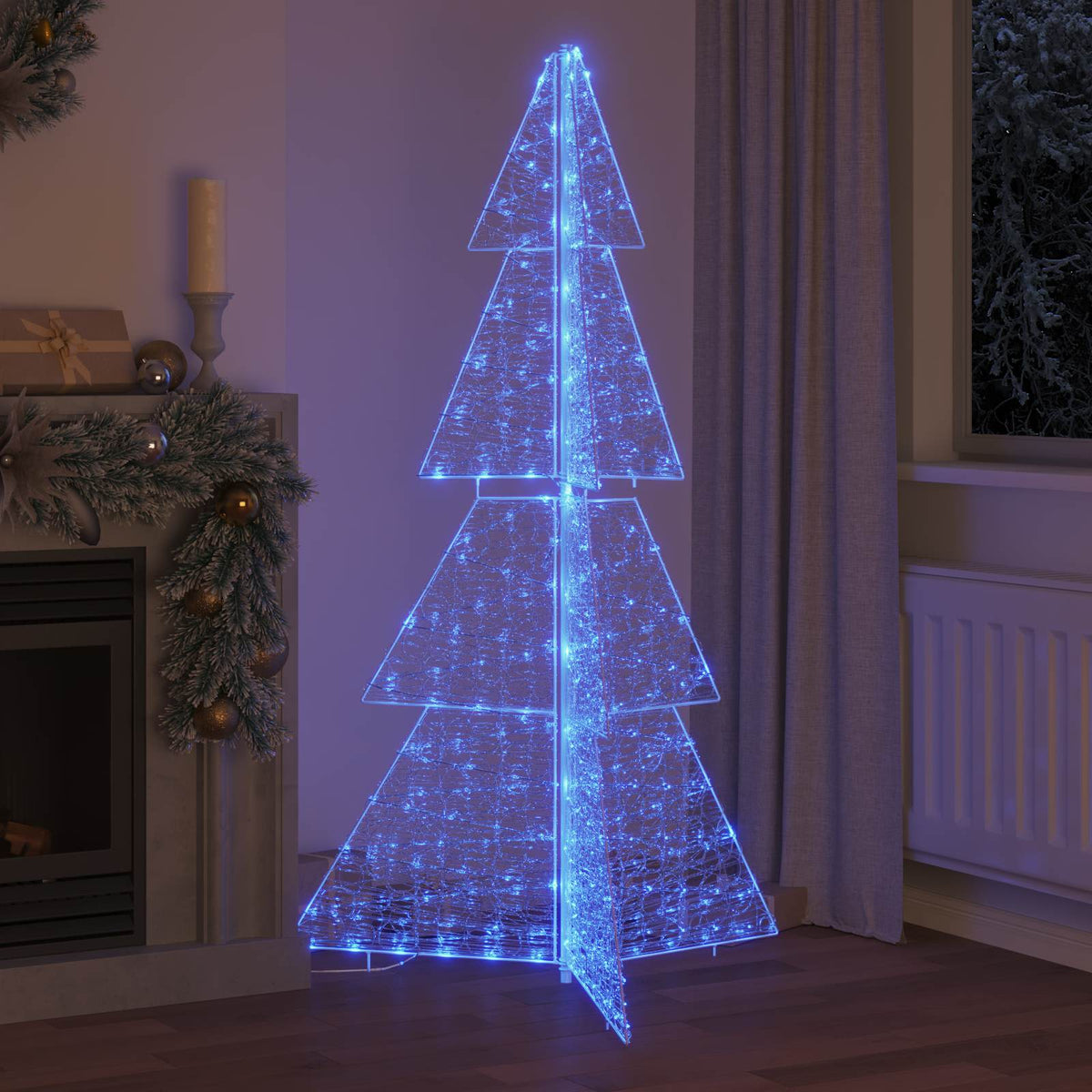Juletræ 240 LED'er Blå 180 cm Akryl