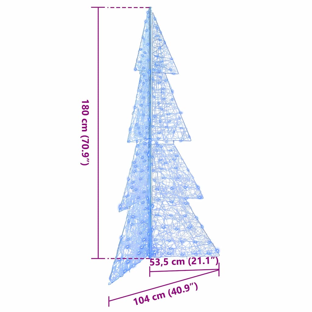 Juletræ 240 LED'er Blå 180 cm Akryl