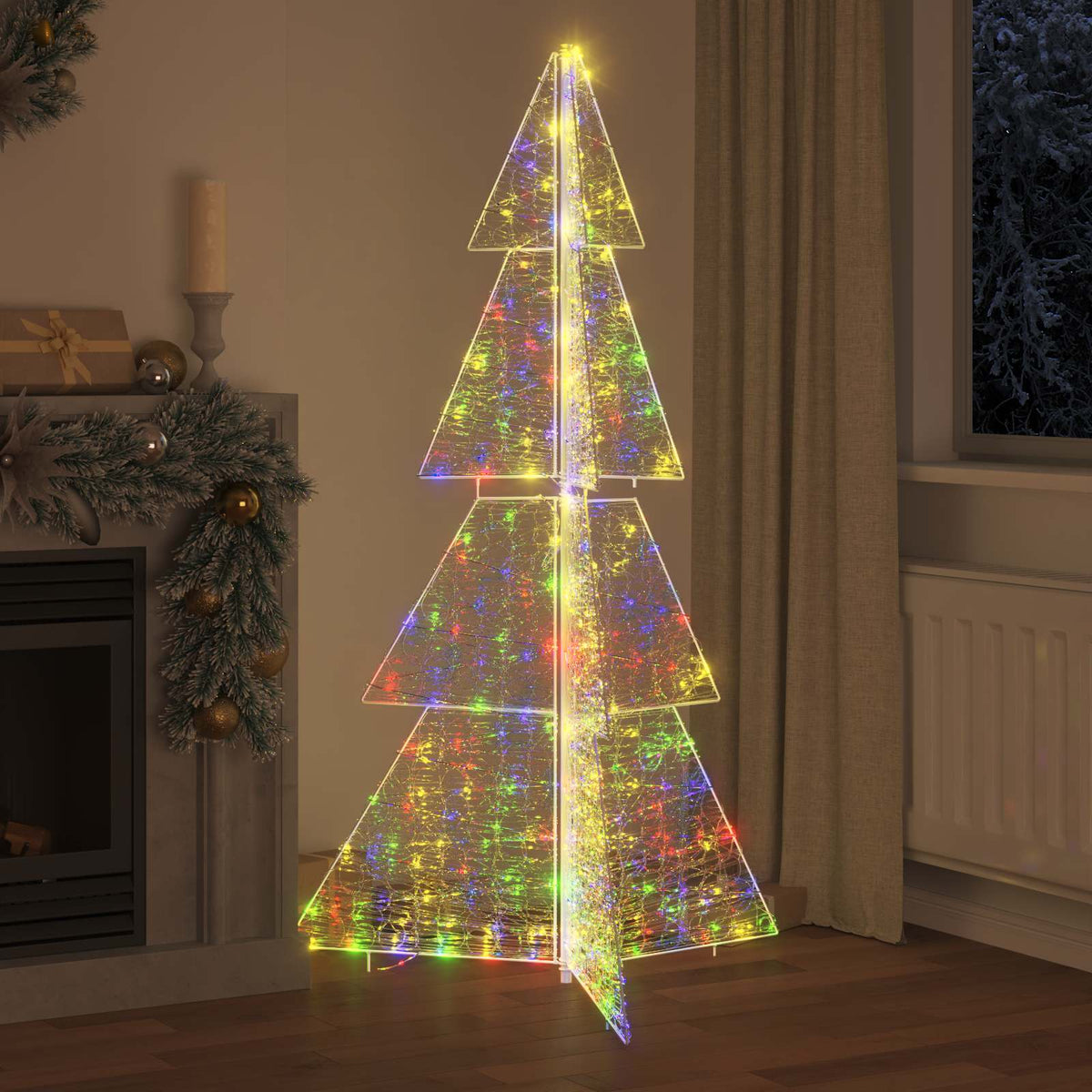 Juletræ 240 LED'er Flerfarvet 180 cm Akryl