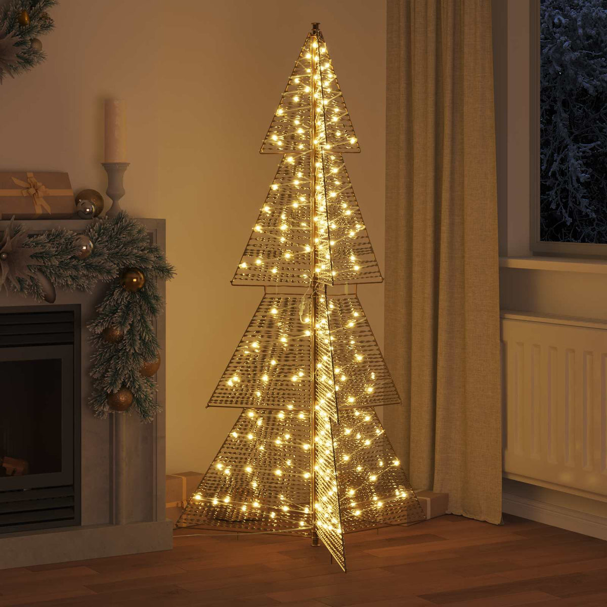 Juletræ 240 LED'er Varm hvid 180 cm PET