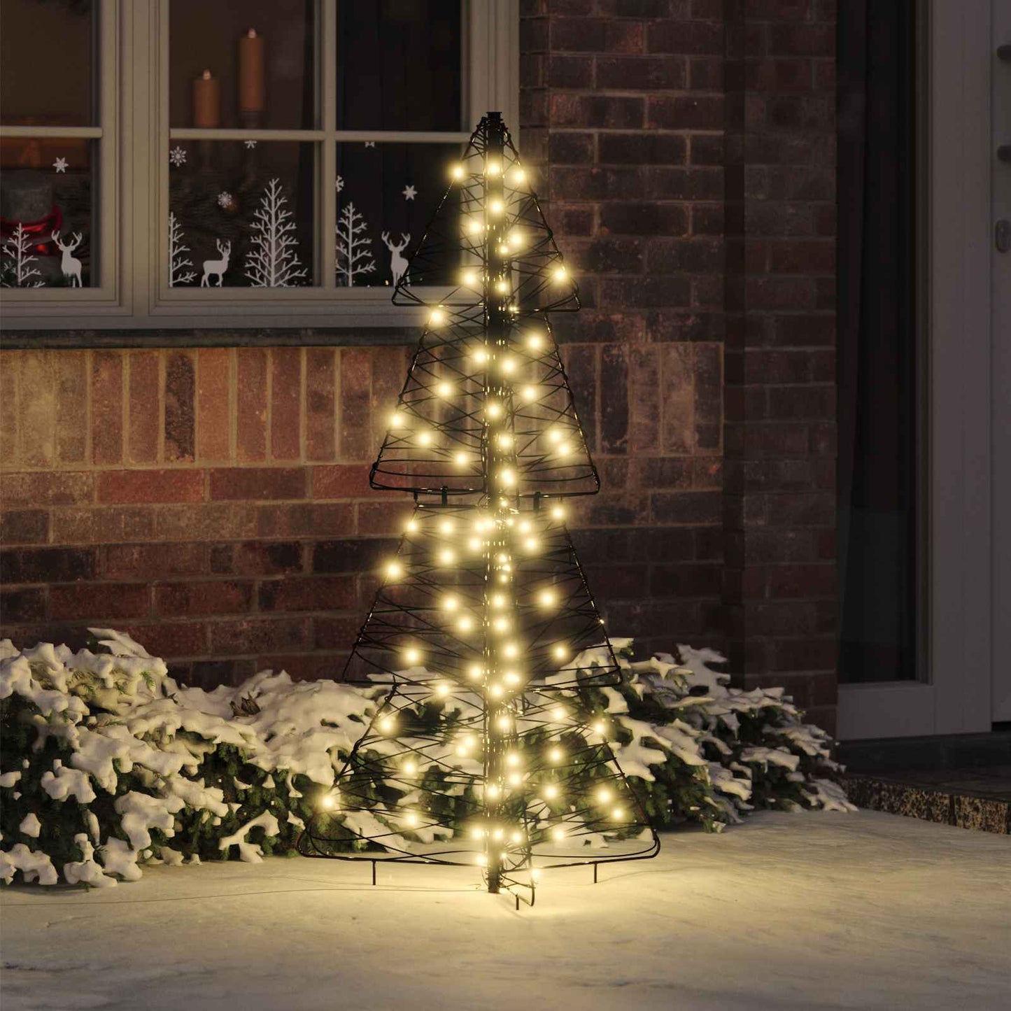 Juletræ 100 LED'er Varm hvid 120 cm Rattan