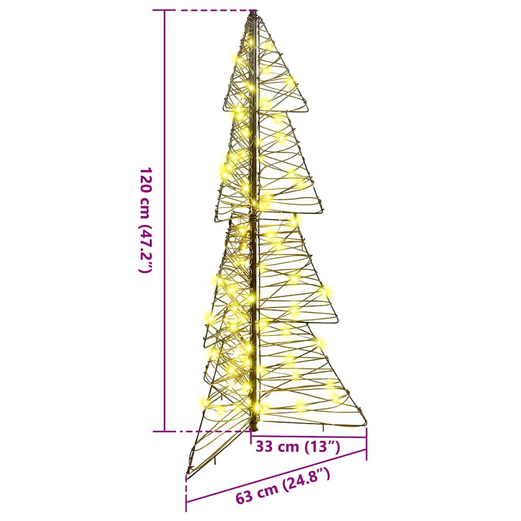Juletræ 100 LED'er Varm hvid 120 cm Rattan