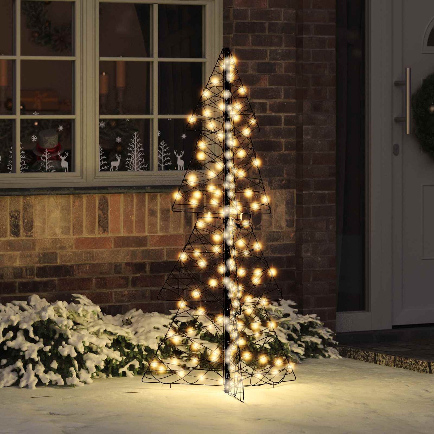 Juletræ 160 LED'er Varm hvid 150 cm Rattan