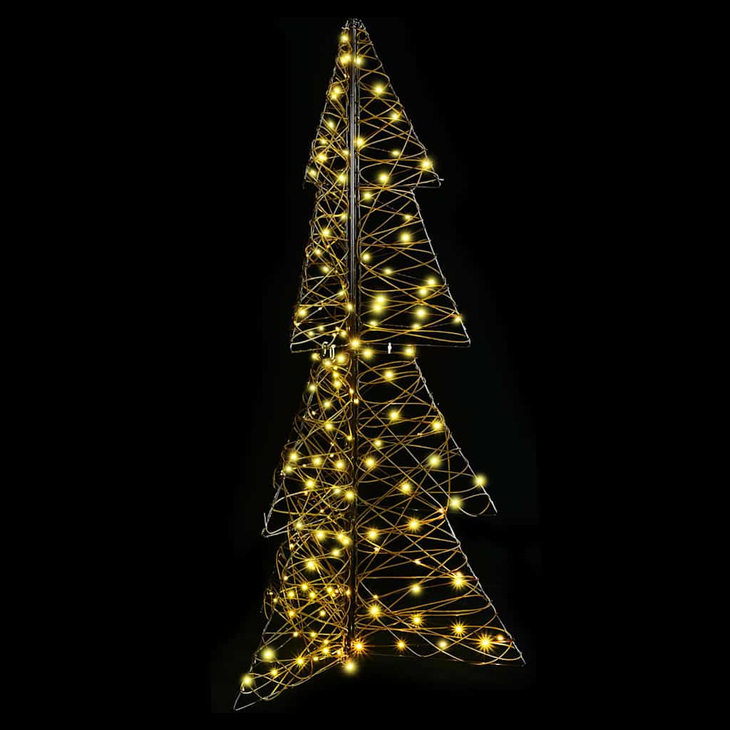 Juletræ 160 LED'er Varm hvid 150 cm Rattan