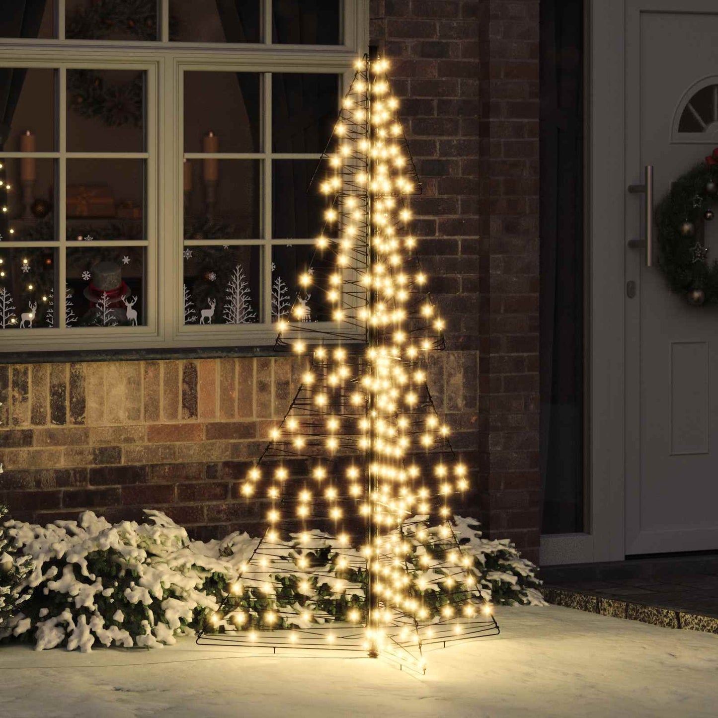 Juletræ 240 LED'er Varm hvid 180 cm Rattan