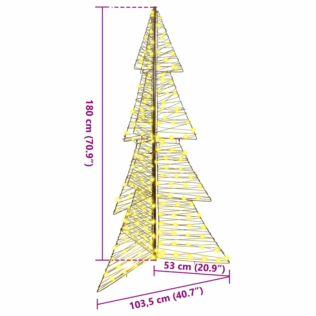 Juletræ 240 LED'er Varm hvid 180 cm Rattan