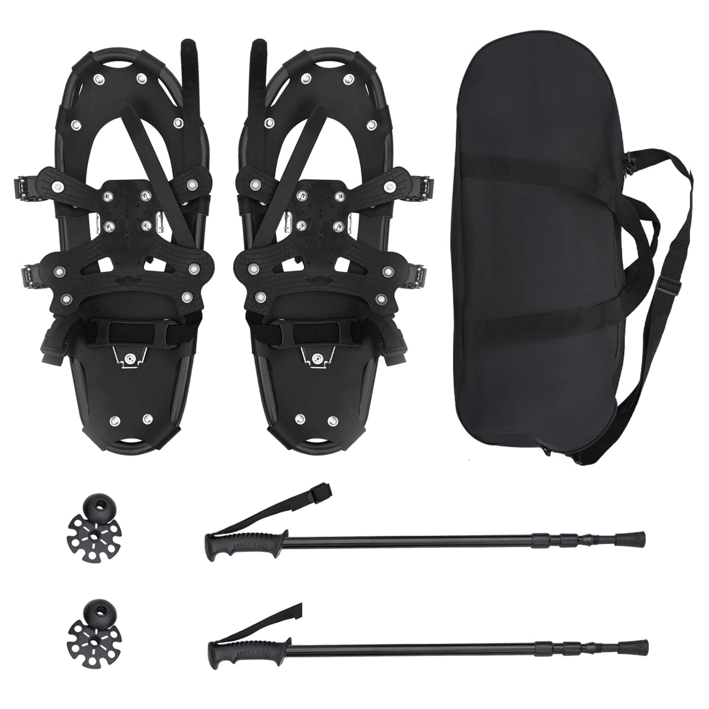 3 I 1 sneesko med vandrestave Sort 53 x 21 cm Aluminium og HDPE