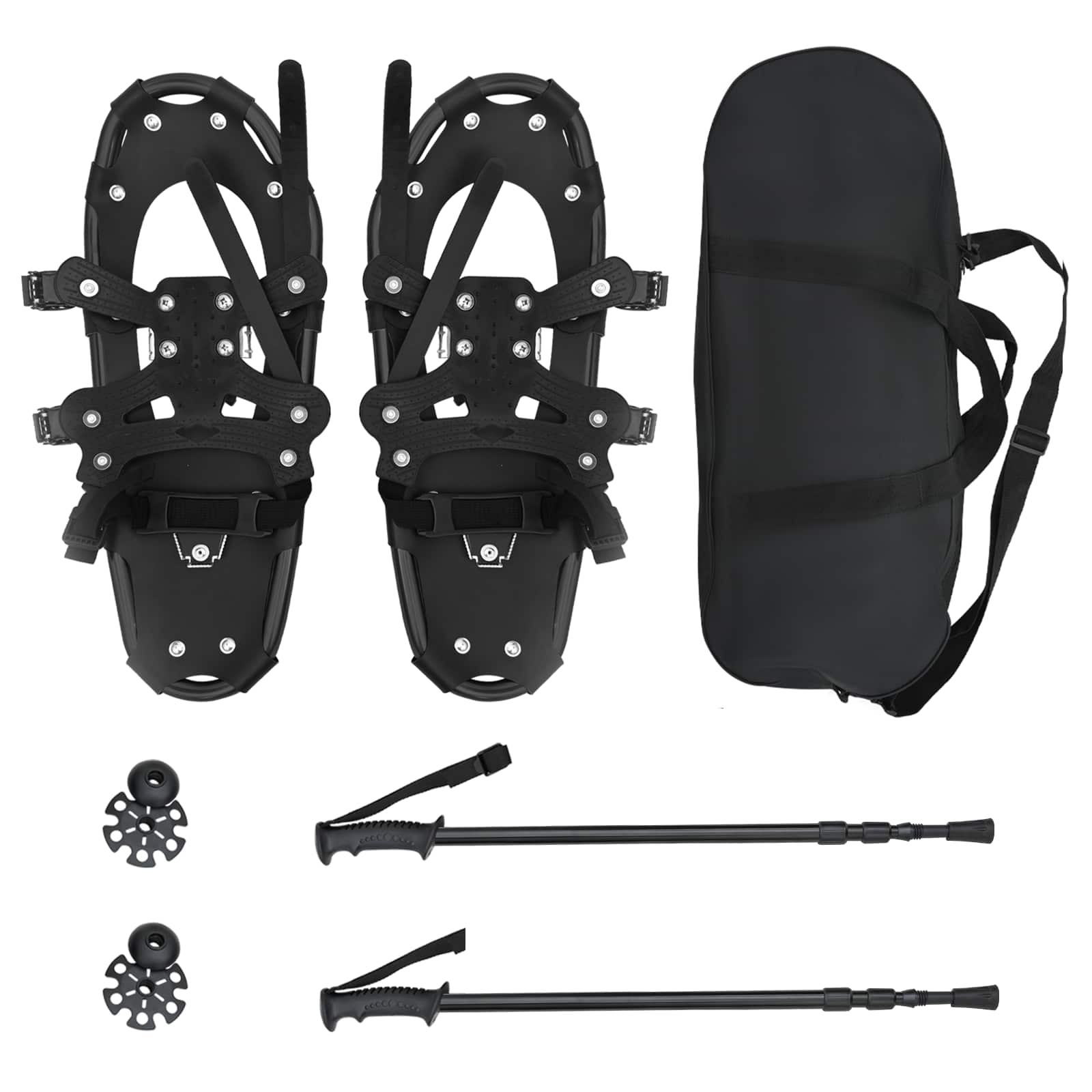 vidaXL 3 I 1 sneesko med vandrestave Sort 53 x 21 cm Aluminium og HDPE