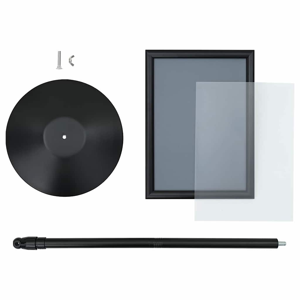 Pedestal Plakatstand a3 PVC og Stål Sort