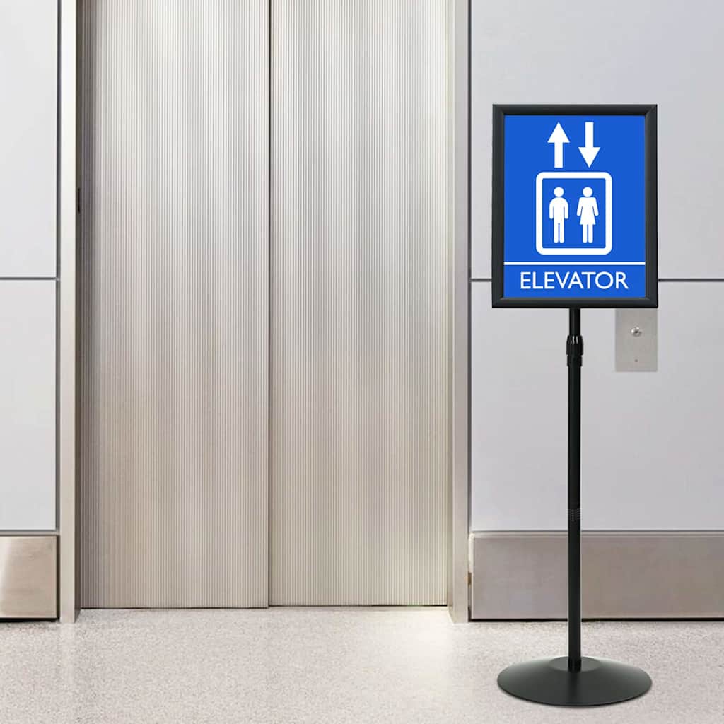 Pedestal Plakatstand a3 PVC og Stål Sort
