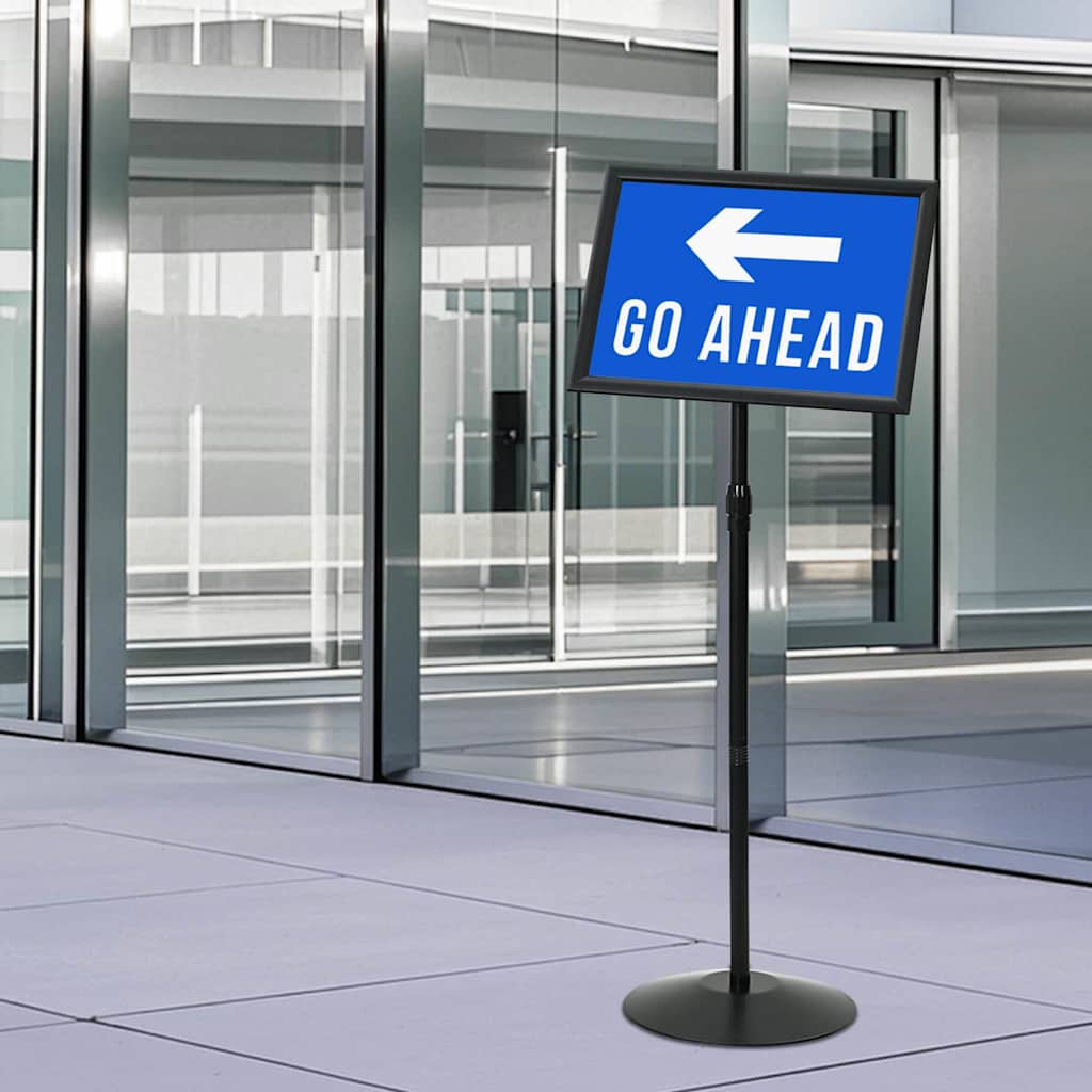 Pedestal Plakatstand a3 PVC og Stål Sort