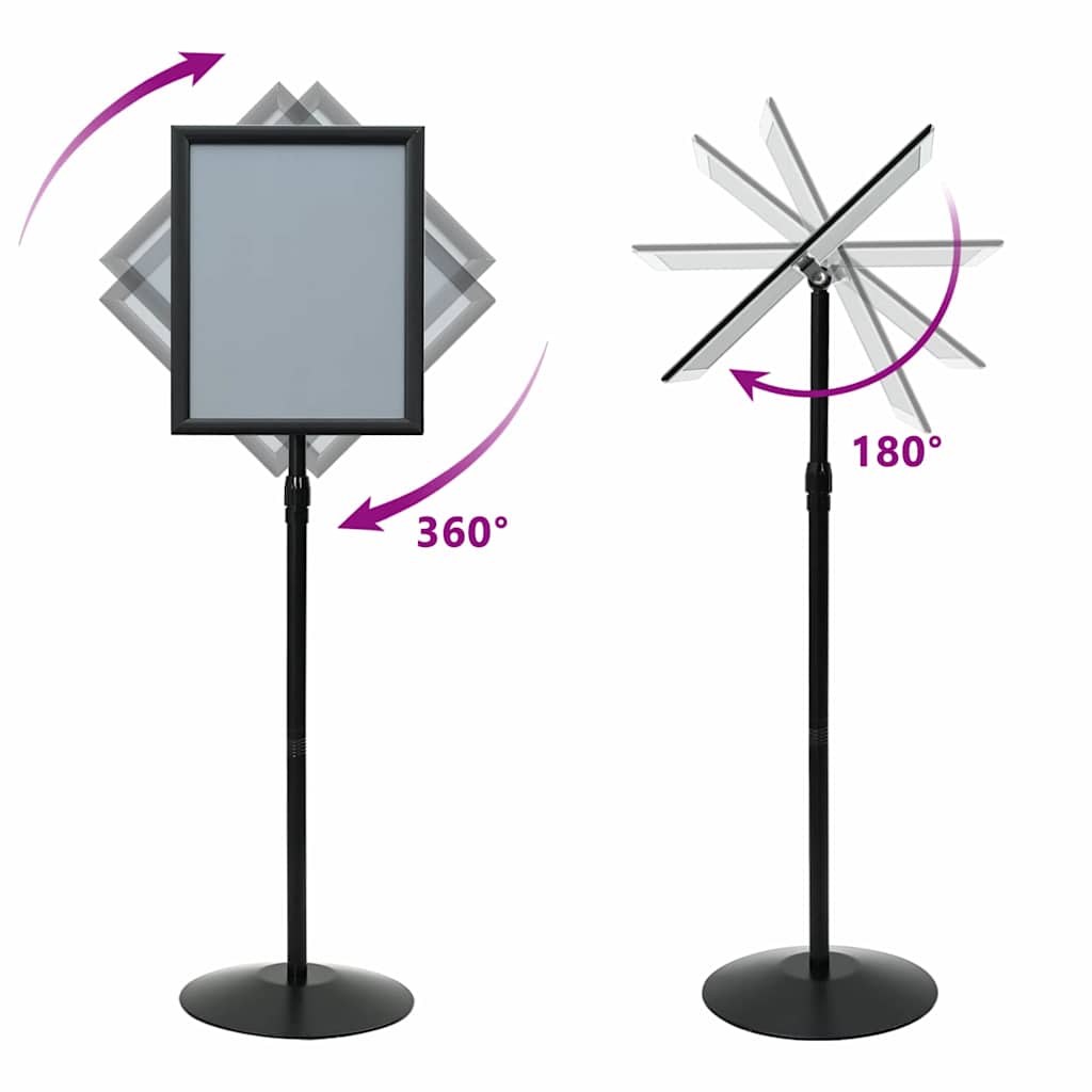 Pedestal Plakatstand a3 PVC og Stål Sort