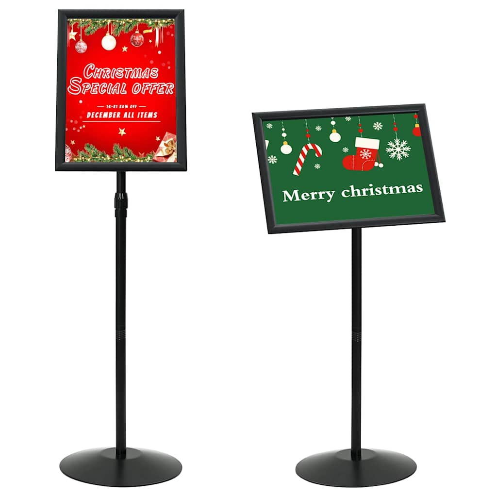 Pedestal Plakatstand a3 PVC og Stål Sort