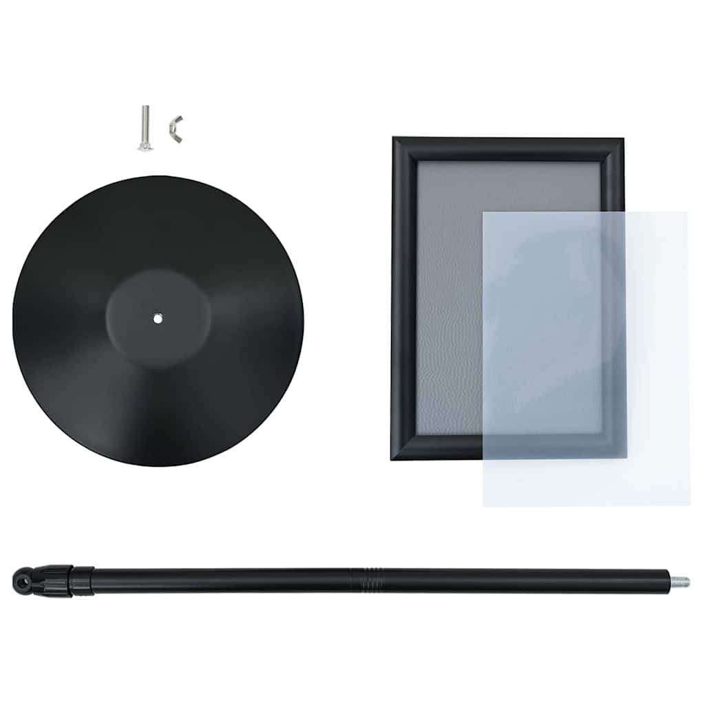 Pedestal Plakatstand a4 PVC og Stål Sort