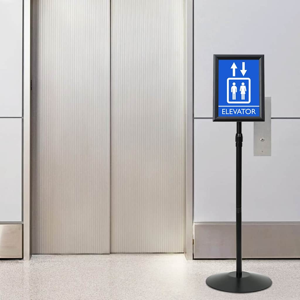 Pedestal Plakatstand a4 PVC og Stål Sort