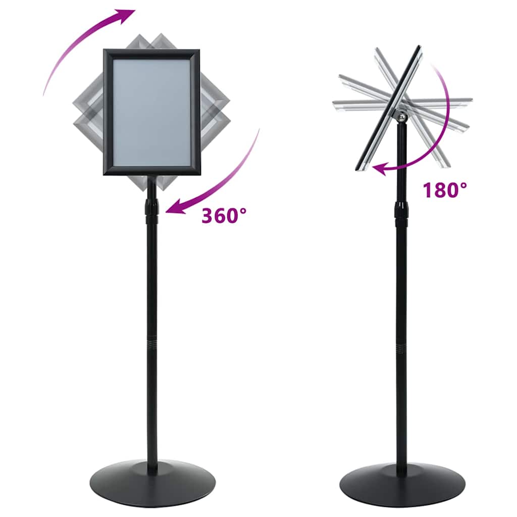 Pedestal Plakatstand a4 PVC og Stål Sort