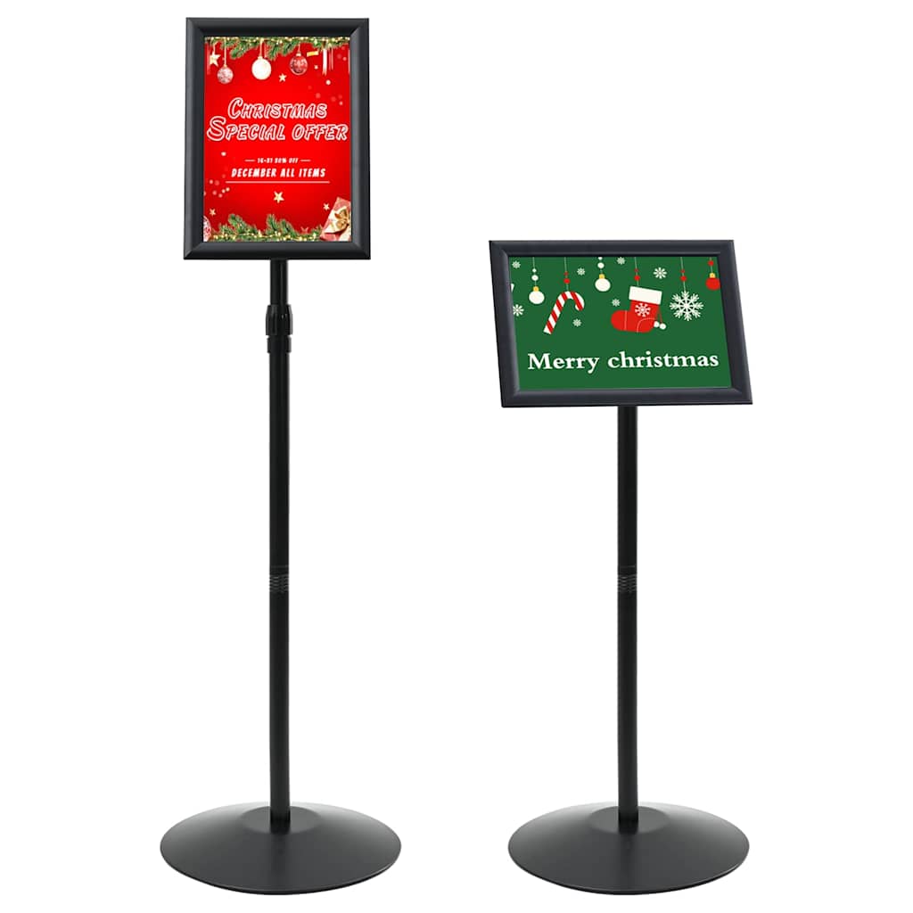 Pedestal Plakatstand a4 PVC og Stål Sort