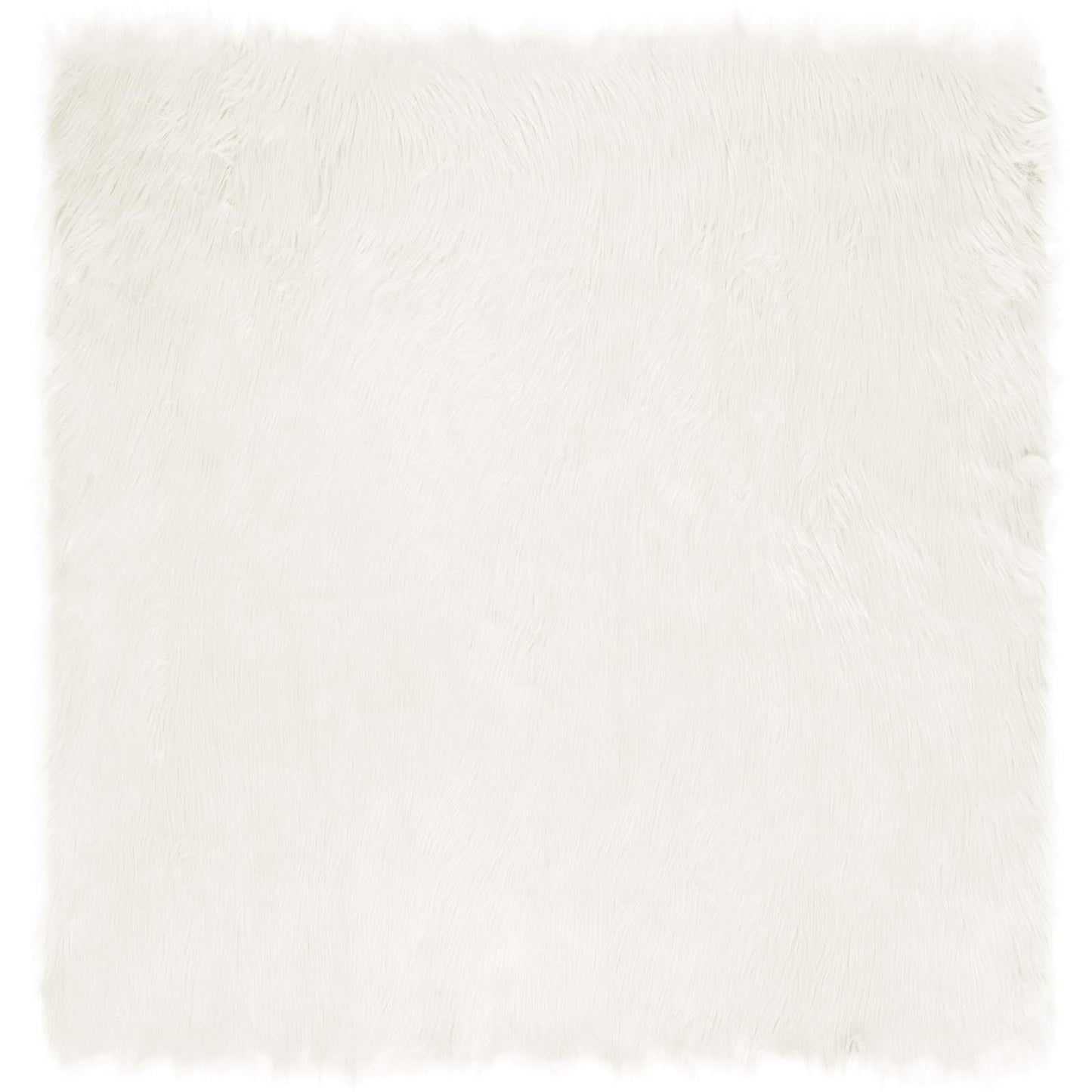 Fuskobbel lammeskindstæppe TAFALLA Hvid 120 x 120 cm Polyester