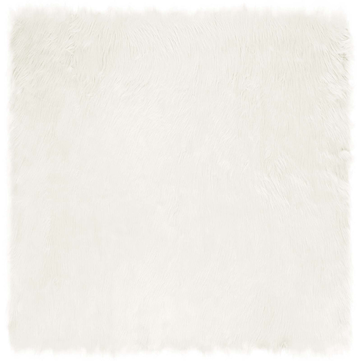 Fuskobbel lammeskindstæppe TAFALLA Hvid 240 x 240 cm Polyester