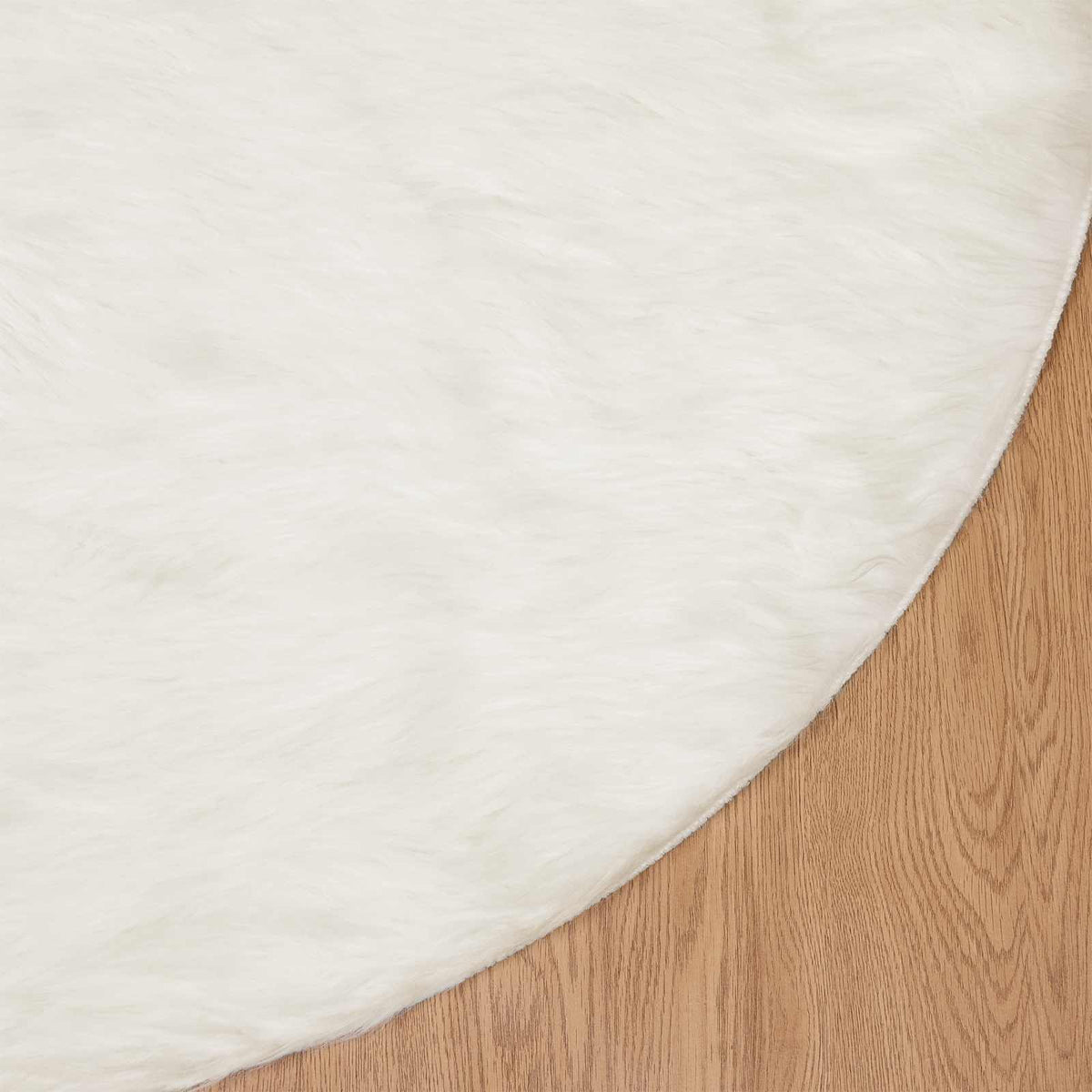 Fuskobbel lammeskindstæppe TAFALLA Hvid Ø 80 cm Polyester
