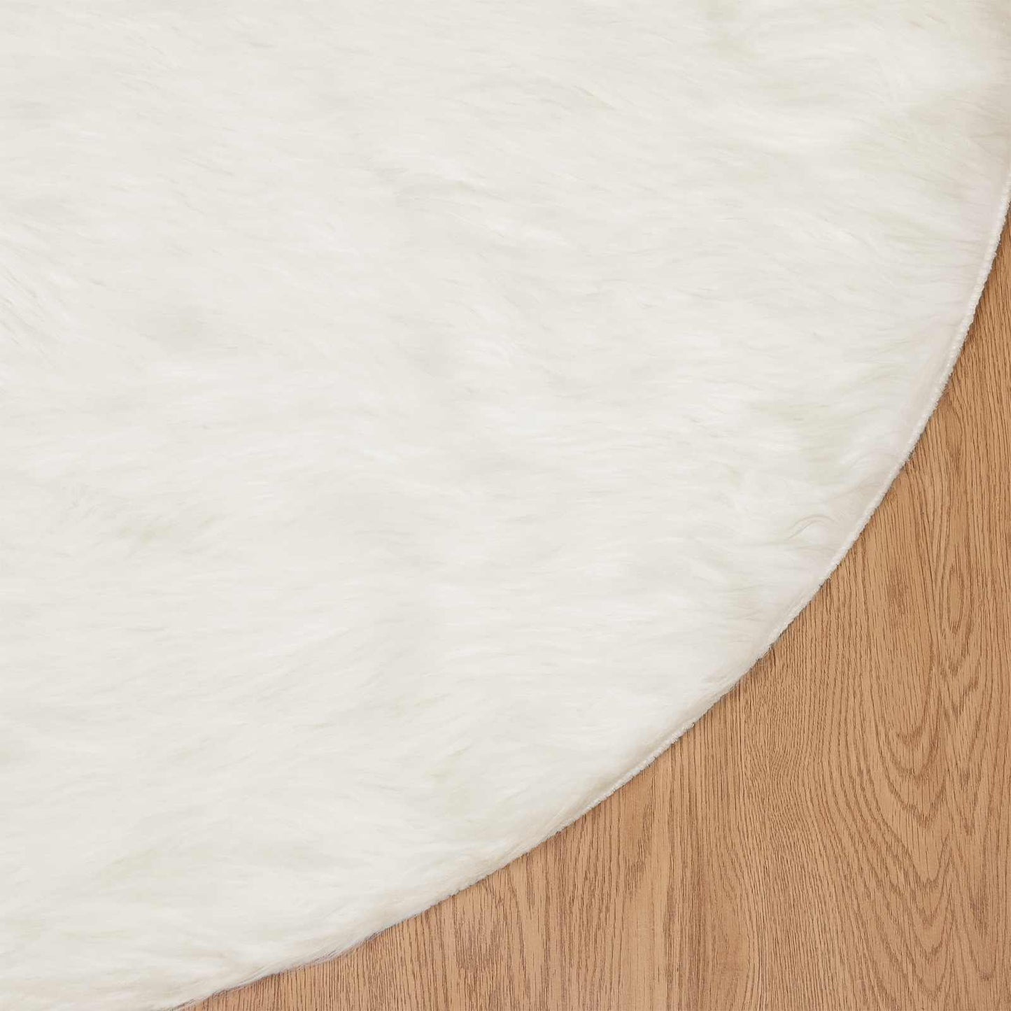 Fuskobbel lammeskindstæppe TAFALLA Hvid Ø 160 cm Polyester