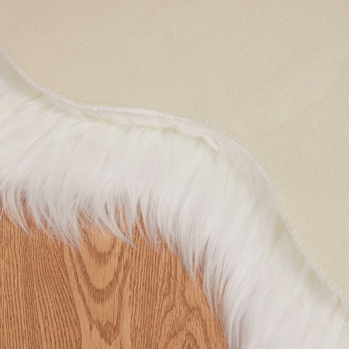 Fuskobbel lammeskindstæppe TAFALLA Hvid 60 x 90 cm Polyester